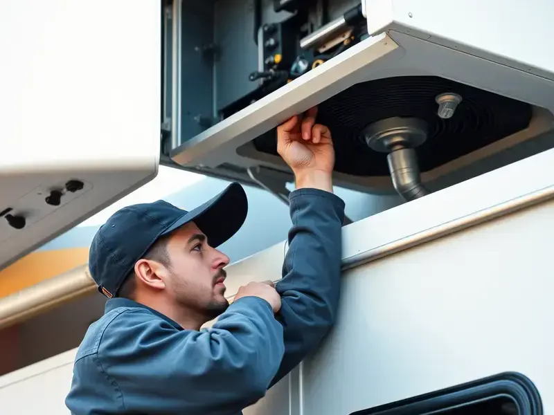 エアコン修理の様子